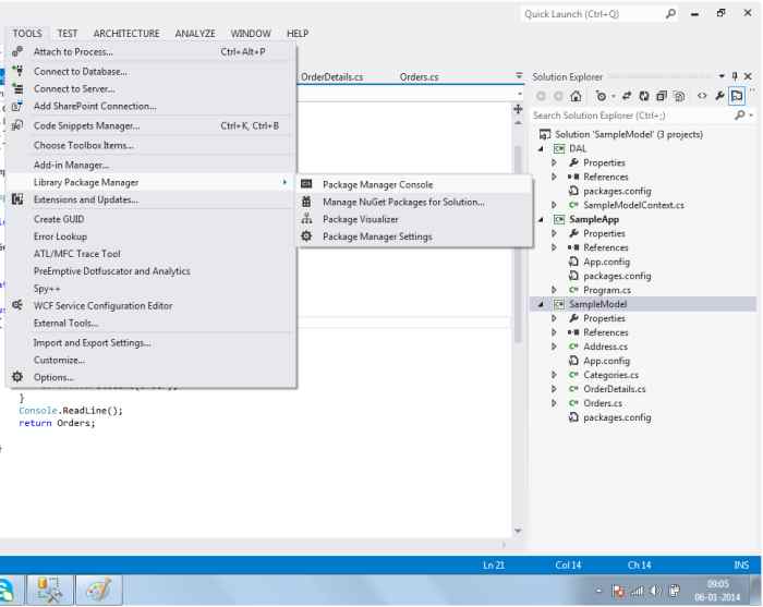package manager console